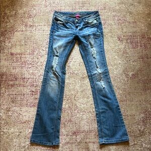 UEC Vintage Almost Famous Women's Blue Distressed Jeans Size 0